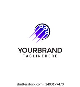 technology logo design concept template vector