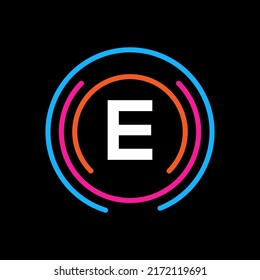 Technology logo design with E letter concept. Letter E technology logo Design. Abstract Network Logo Design.