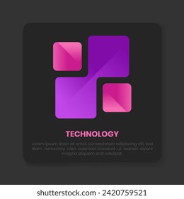 technology logo design with gradient colors