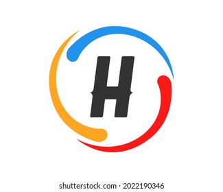 Diseño de logotipo tecnológico con concepto de letra H. Logo de la tecnología de la letra H