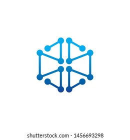 Technology logo design with hexagon shape, Digital and Technology for your Corporate identity