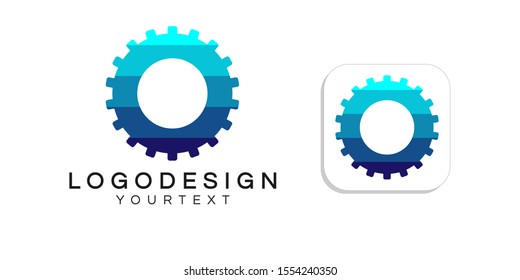 technology logo design. icon app smartphone color full