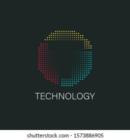 technology logo design, icon design template elements, dot design, play button 