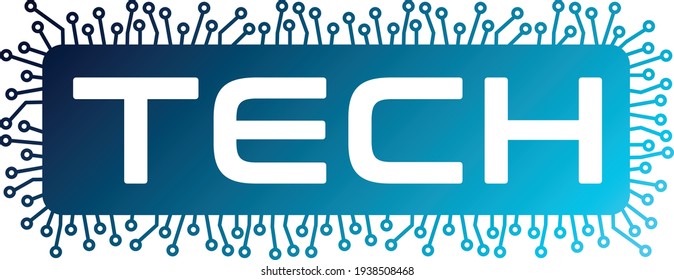 Technology Logo Design Illustration High Tech Stock Vector (Royalty ...