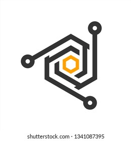 technology logo design inspiration. logo template. editable vector