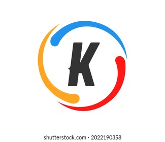 Technology logo design with K letter concept. K Letter technology logo