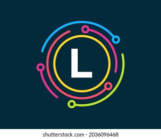 Technology logo design with L letter concept. Letter L technology logo. Network Logo Design