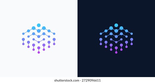 Diseño del logotipo de la Tecnología con la letra M y un punto. La letra S simboliza la tecnología, Internet, los sistemas, la inteligencia artificial y las computadoras. Inspiración de diseño de logotipo moderno.