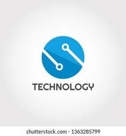 Technology logo design with letter S combination, illustration element