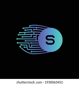 Technology Logo design for Letter S. Electronic and Digital Logo Design Collection