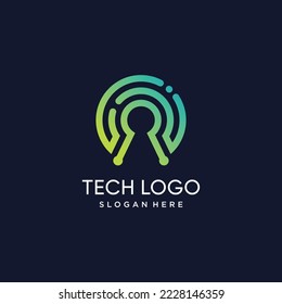 Diseño de logotipo de tecnología con concepto creativo moderno