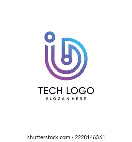 Technology logo design with modern creative concept