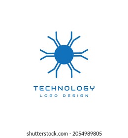 technology logo design with modern lines