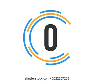 Technology logo design with O letter concept. O Letter technology logo