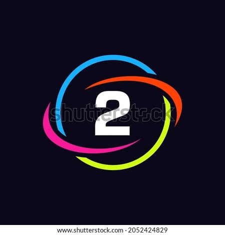 Technology Logo Design On 2 Letter Concept. Letter 2 Technology Logo. Networking Logo Template
