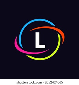 Technology Logo Design On L Letter Concept. Letter L Technology Logo. Networking Logo Template