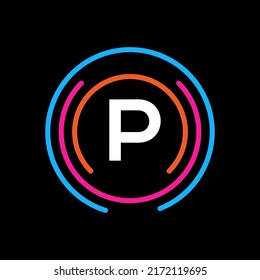 Technology logo design with P letter concept. Letter P technology logo Design. Abstract Network Logo Design.