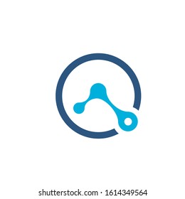 technology logo design simple modern template