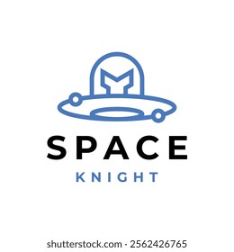 technology logo design or spaceship with a knight helmet