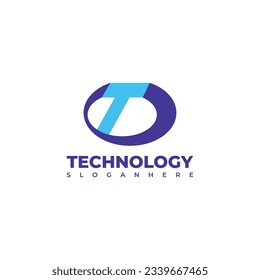 Diseño del logotipo tecnológico. Concepto del logotipo técnico de la letra T.