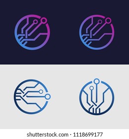 Technology logo design. Tech element.