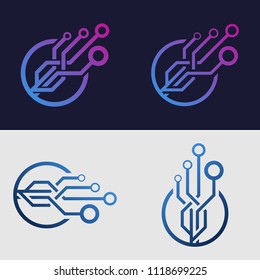 Technology logo design. Tech element.