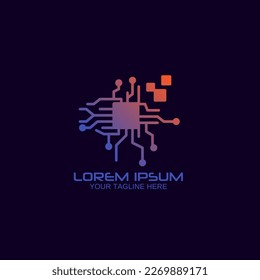 Technology Logo design template, Connecting logo symbol template. Vector logo in flat style.