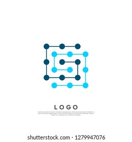 technology logo design template. creative sign. Universal vector icon. - Vector