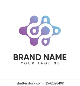 Technology Logo Design Template Full Color for Company