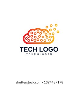 TECHNOLOGY LOGO DESIGN TEMPLATE VECTOR