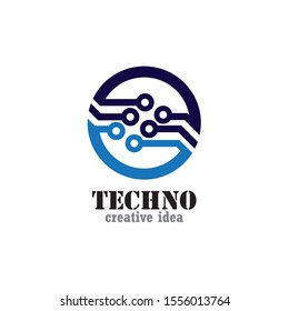Technology logo design template vector illustration
