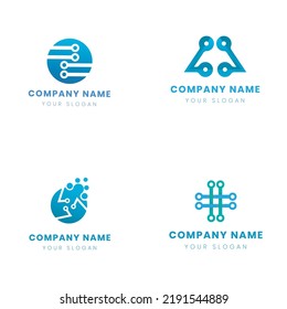 Paquete de plantillas de diseño de logotipos de tecnología 
