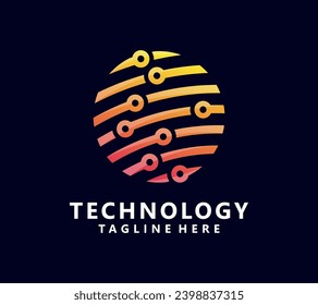 Technology logo design vector art