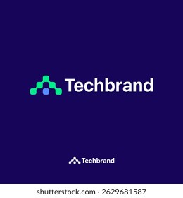 Technology logo design vector. Clean and modern tech logo design. Abstract technology symbol in simple style.