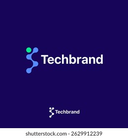 Technology logo design vector. Clean and modern tech logo design. Abstract technology symbol in simple style.