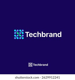 Technology logo design vector. Clean and modern tech logo design. Abstract technology symbol in simple style.