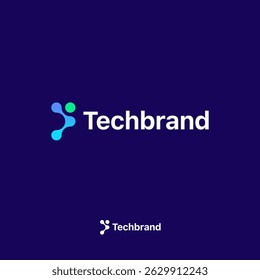 Technology logo design vector. Clean and modern tech logo design. Abstract technology symbol in simple style.
