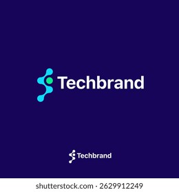 Technology logo design vector. Clean and modern tech logo design. Abstract technology symbol in simple style.