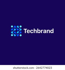 Technology logo design vector. Clean and modern tech logo design. Abstract technology symbol in simple style.