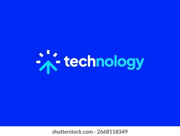 Vetor de design de logotipo de tecnologia. Design de logotipo de tecnologia limpo e moderno. Símbolo de tecnologia abstrato em estilo simples.