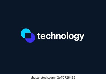 Technology logo design vector. Clean and modern tech logo design. Abstract technology symbol in simple style.