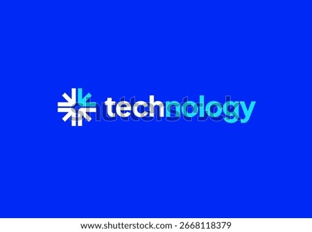 Technology logo design vector. Clean and modern tech logo design. Abstract technology symbol in simple style.