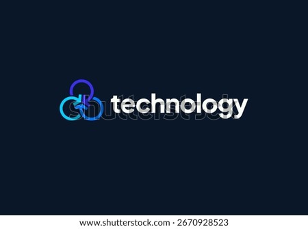Technology logo design vector. Clean and modern tech logo design. Abstract technology symbol in simple style.