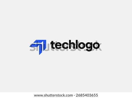 Technology logo design vector. Clean and modern tech logo design. Abstract technology symbol in simple style.