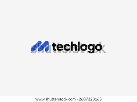 Technology logo design vector. Clean and modern tech logo design. Abstract technology symbol in simple style.