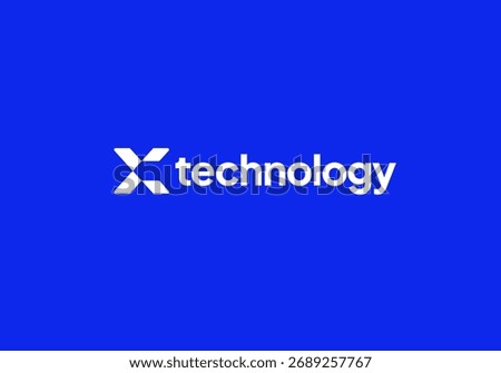Technology logo design vector. Clean and modern tech logo design. Abstract technology symbol in simple style.