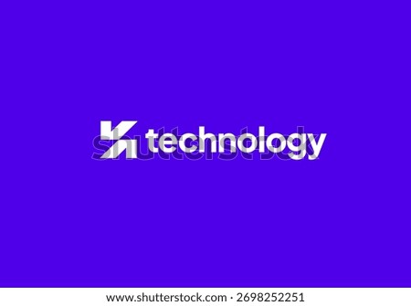 Technology logo design vector. Clean and modern tech logo design. Abstract technology symbol in simple style.