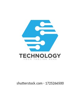 Ilustración de vectores de diseño de logotipos de tecnología