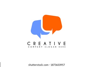 Technology Logo Design, Vector Message Communication Business Logo Element