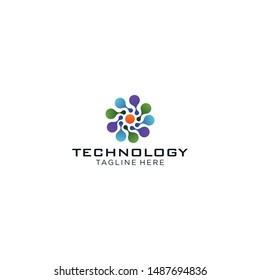 technology logo design vector template